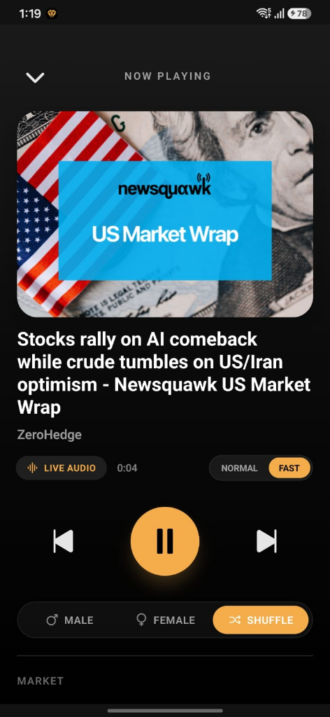 Hands-Free AI Audio News: Continuous Smart Playback